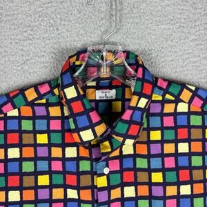 Maus & Hoffman Shirt Men’s Large Multicolored Check Casual Fun Eccentric USA